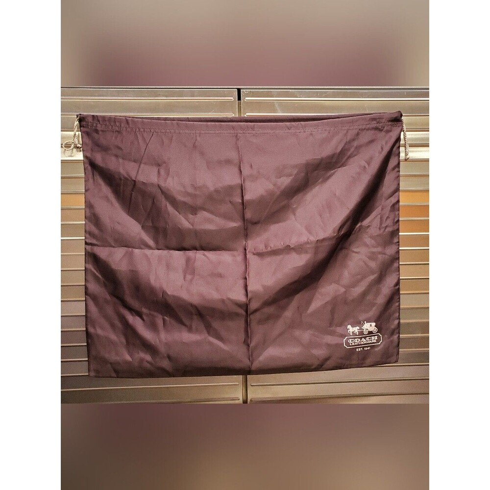 Coach Leatherware Plum Drawstring Dust Bag with White Logo